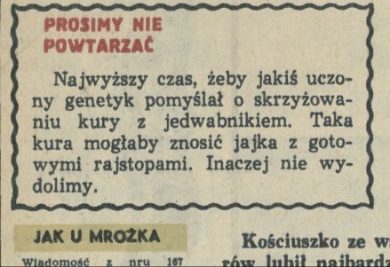 Prosimy nie powtarzać