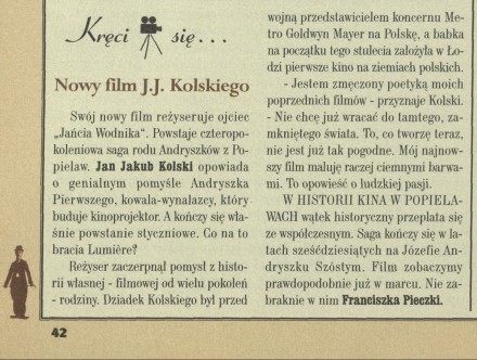 Nowy film J.J.Kolskiego