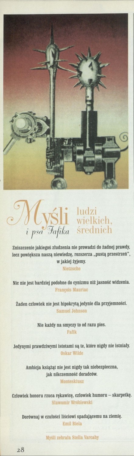 Myśli ludzi wielkich, średnich i psa Fafika