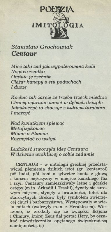 Poezja i mitologia: Centaur