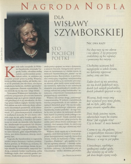 Nobel dla Wisławy Szymborskiej