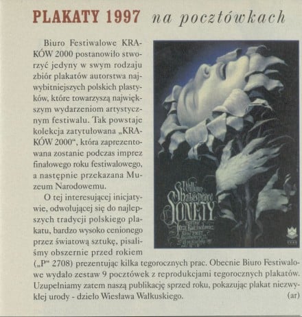 Plakaty 1997 na pocztówkach