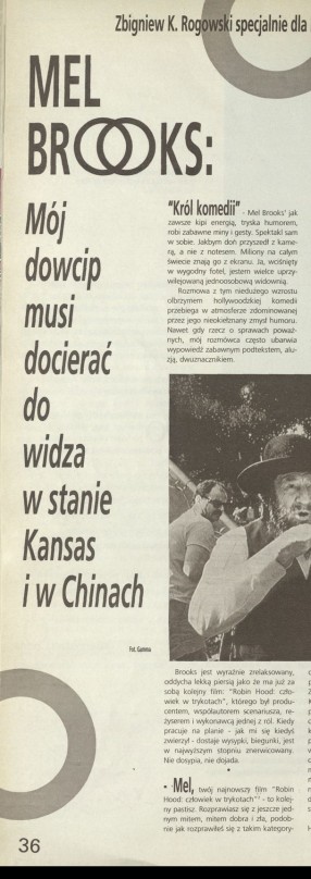 Mel Brooks: Mój dowcip musi docierać do widza w stanie Kansas i w Chinach