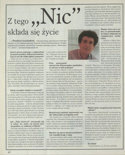 Z tego "nic" skłłda się życie