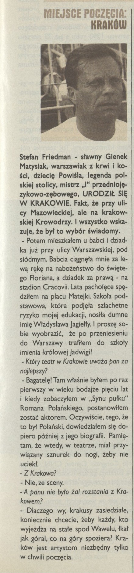 Miejsce poczęcia Kraków