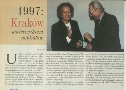 1997: Kraków - matecznikiem noblistów