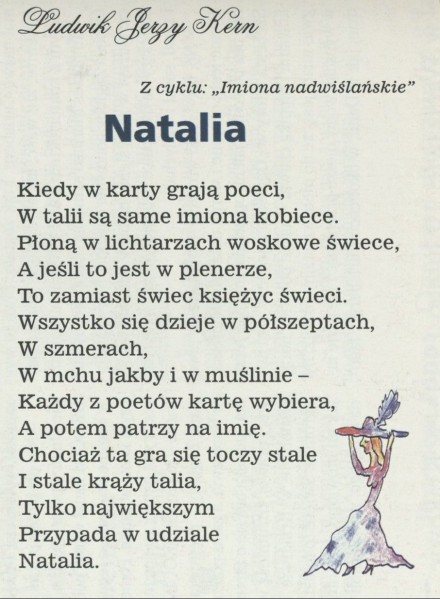 Z cyklu: "Imiona nadwiślańskie" - Natalia