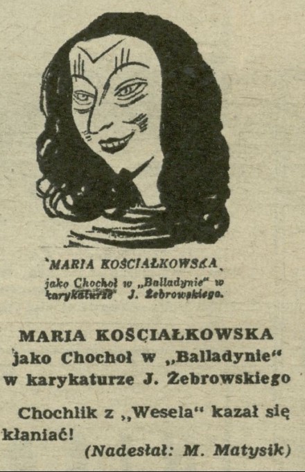 Maria Kościałkowska jako Chochoł w "Balladynie"