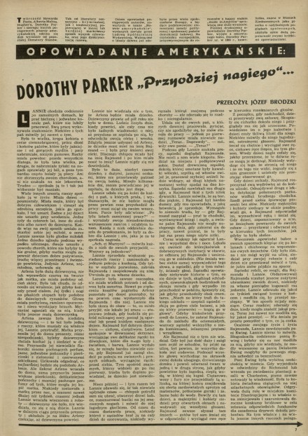 Opowiadanie amerykańskie: Dorothy Parker "Przyodziej nagiego"
