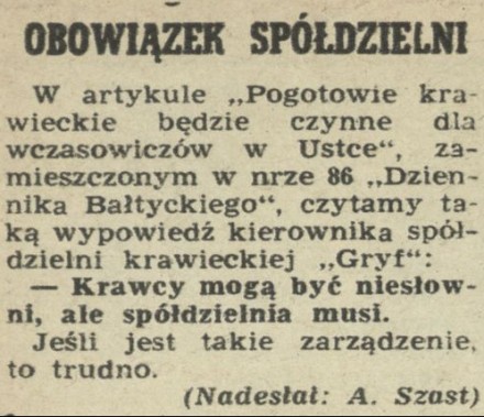 Obowiązek Spółdzielni