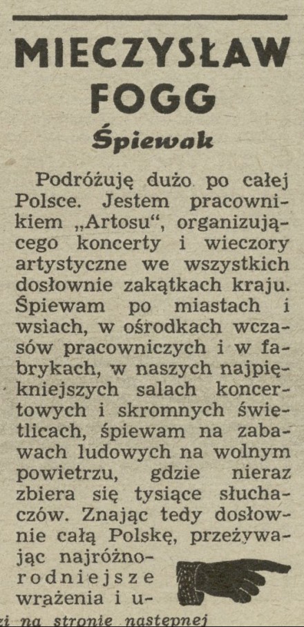 Mieczysław Fogg - Śpiewak