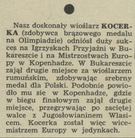Brązowy medal dla wioślarza Kocerki