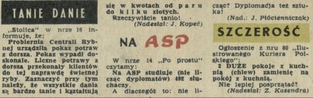 Tanie danie / Na ASP / Szczerość