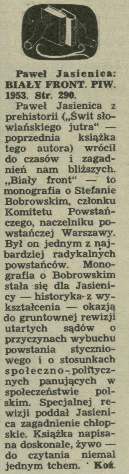 Paweł Jasienica "Biały front"