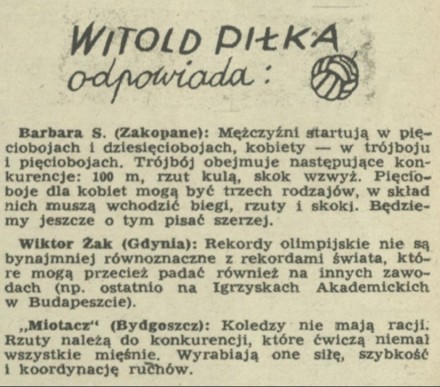 Witold Piłka odpowiada