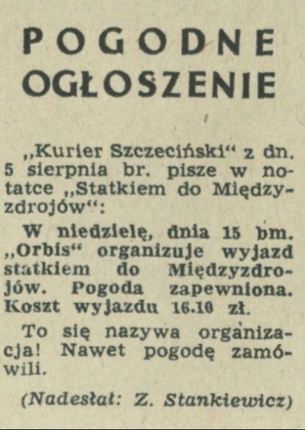 Pogodne ogłoszenie