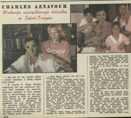 Charles Aznavour - wakacje szczęśliwego dziadka w Saint-Tropez