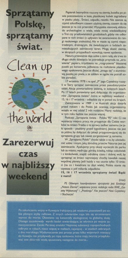 Sprzątamy Polskę, sprzątamy świat. Clean up the world