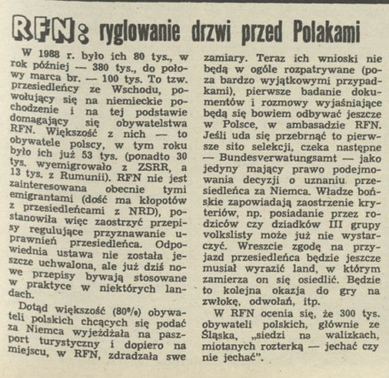 RFN: ryglowanie drzwi przed Polakami