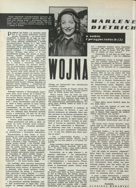 Marlene Dietrich o sobie i przyjaciołach (2) Wojna