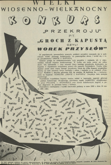 Wielki konkurs wiosenno-wielkancony "Groch z kapustą, czyli worek przysłów"