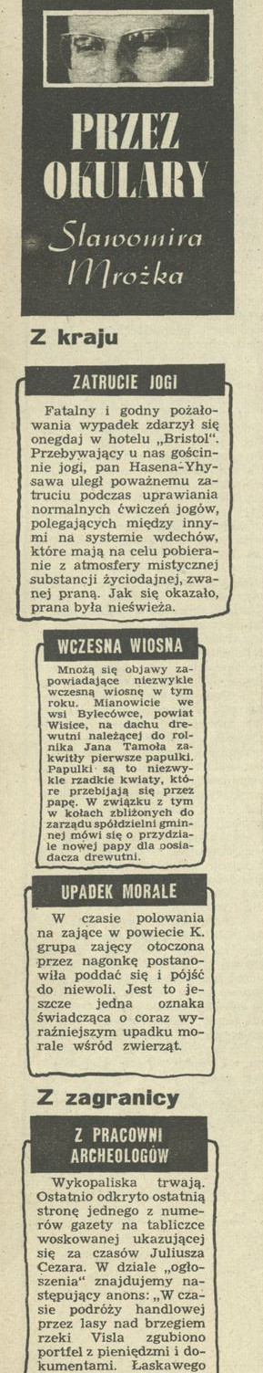 Przez okulary Sławomira Mrożka