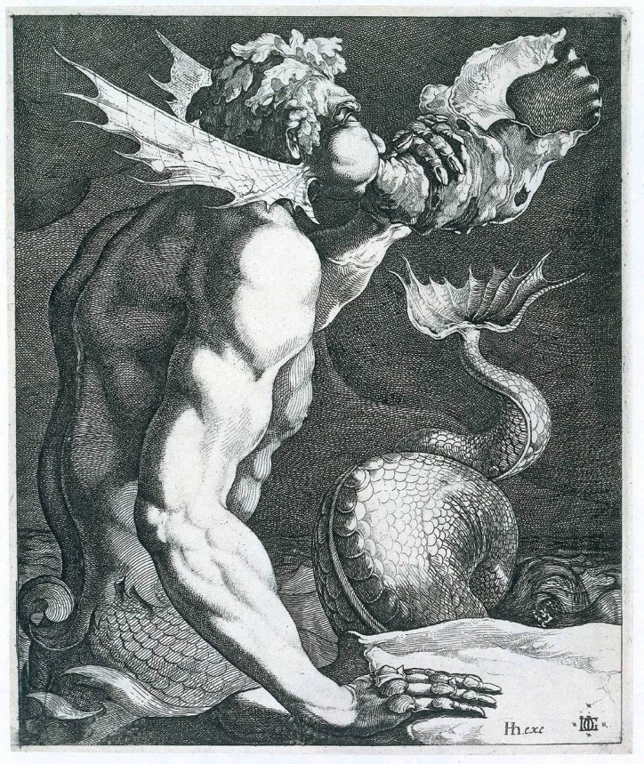 Jacques de Gheyn III „Tryton dmuchający w róg”, ok. 1615