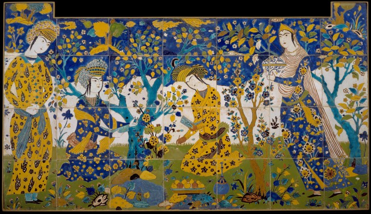 Recytowanie poezji w ogrodzie (I poł. XVII w, Iran) zbiory Met Museum