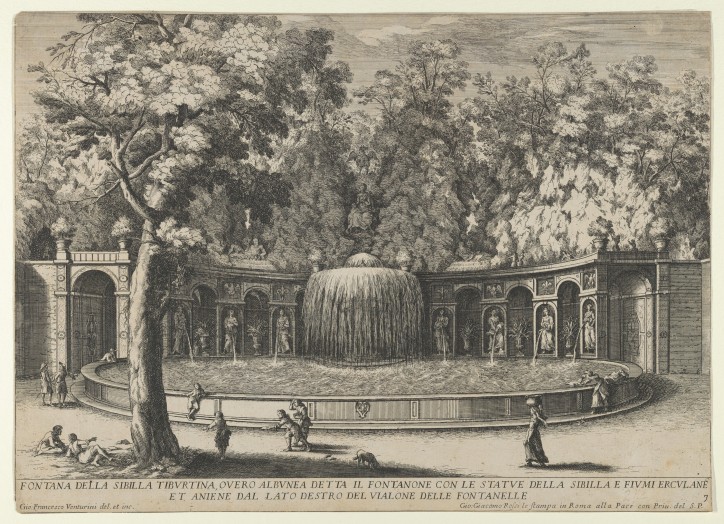 Giovanni Francesco Venturini, Fontanna w ogrodzie Villa d'Este w Tivoli (1676-1700) zbiory Met Museum