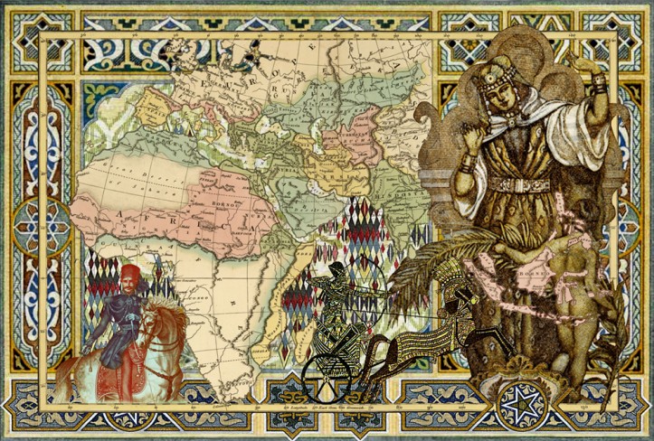 Malala Andrialavidrazana, Figura 1816. Południowe gwieździste niebo vs Planiglob antypodów, 2015 r., dzięki uprzejmości artystki