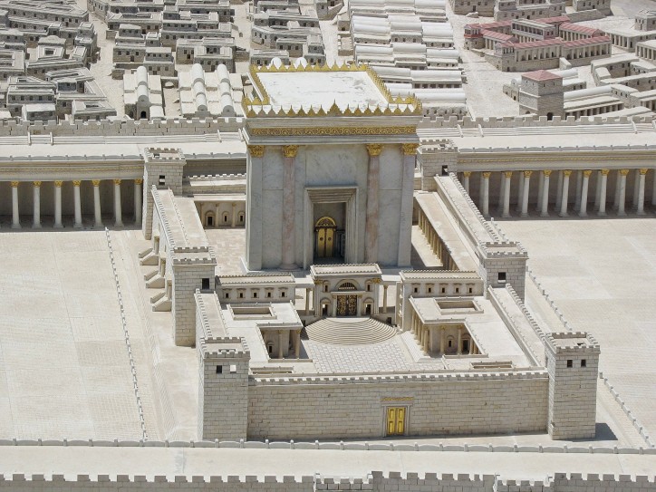 Model Drugiej Świątyni z późnego okresu jej istnienia, znajdujący się w Muzeum Izraela, zdjęcie: Ariely, CC BY 3.0