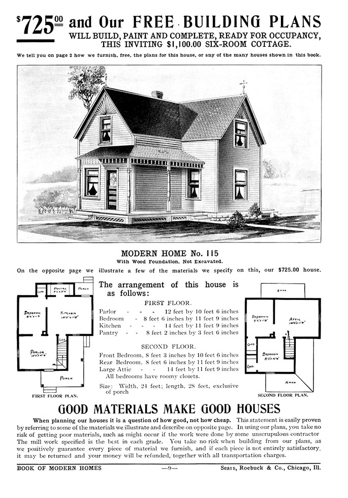 Katalog domów spółki Sears, Roebuck and Co., 1908-1914