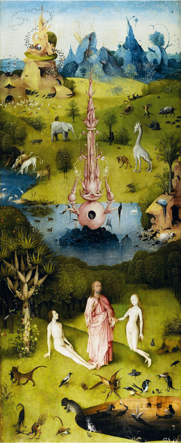 Hieronymus Bosch, Ogród rozkoszy ziemskich, tryptyk, 220x390 cm, Prado, Madryt