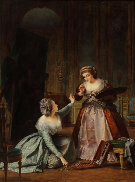 Alexis-Joseph Pérignon, „Maria Antonina zbiera pędzle pani Vigée Le Brunn, 1784”, ok. 1859 / New Orleans Museum of Art