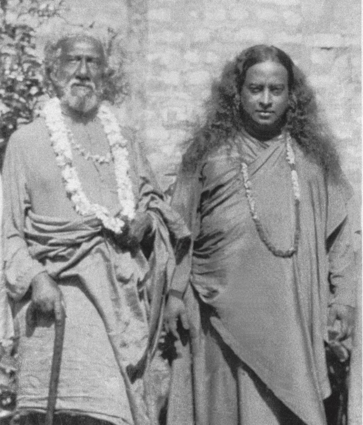 Yogananda (on the right) and his guru. Photo courtesy of the Self-Realization Fellowship, Los Angeles, California