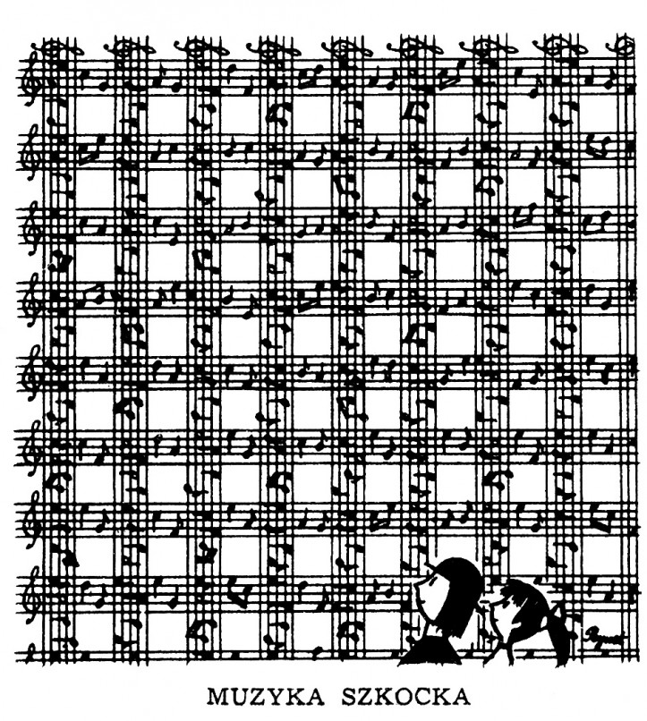  „Muzyka szkocka”, Raymond Peynet, rysunek z archiwum nr 787/1960r.