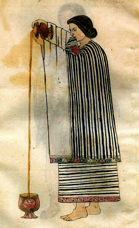  „Kobieta lejąca czekoladę”, grafika z Kodeksu Tudela, XVI w. /Muzeum Ameryki