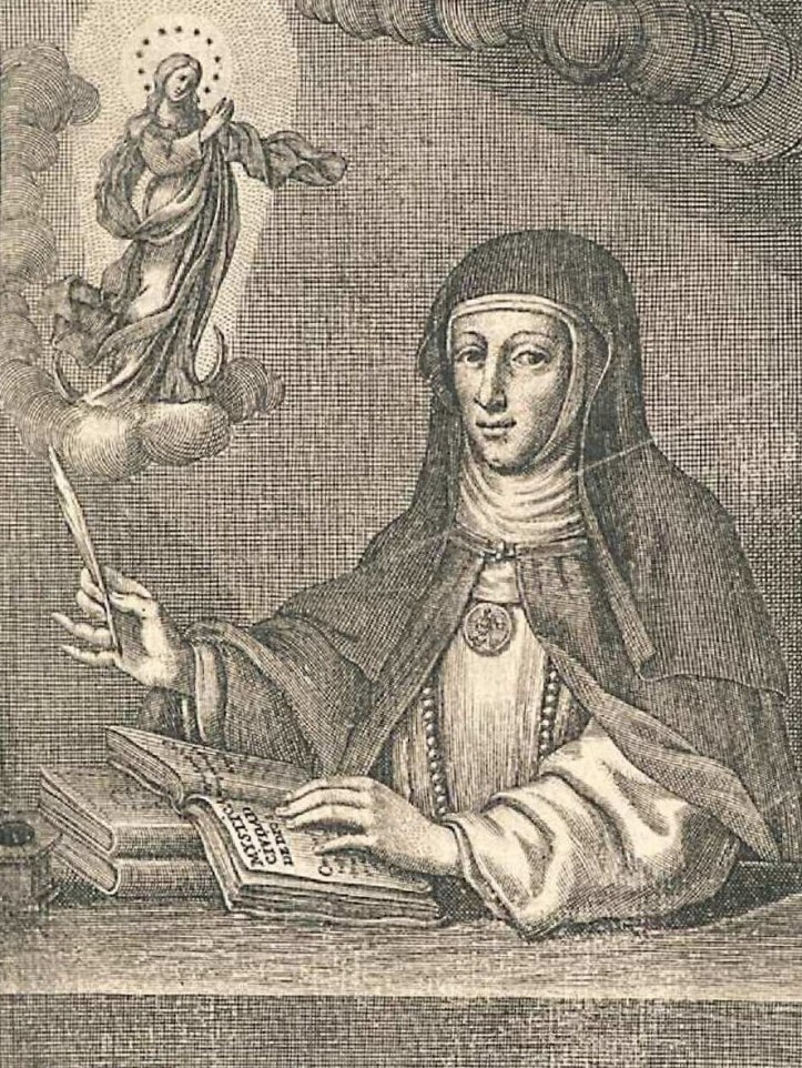 Maria od Jezusa z Ágredy, Juan Francisco Leonardo i Hendrick Verbruggen, 1688 r., ze zbiorów Hiszpańskiej Biblioteki Narodowej (CC BY-SA 4.0)