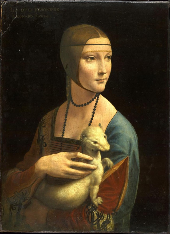 “Lady with an Ermine”, Leonardo da Vinci, 1489–1490, Czartorysky Museum