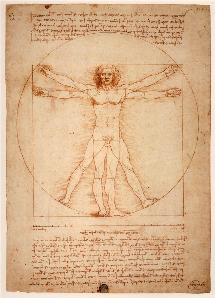 “Vitruvian Man”, Leonardo da Vinci, 1492, Gallerie dell’Accademia