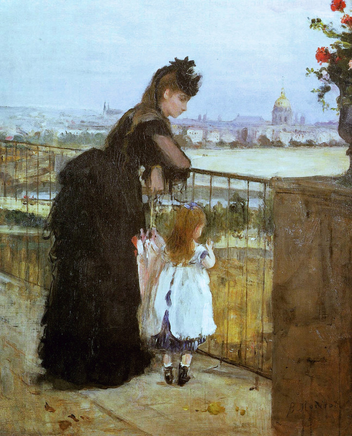  „Kobieta i dziecko na balkonie”, 1872 r., Berthe Morisot; źródło: Ittleson Foundation (domena publiczna)
