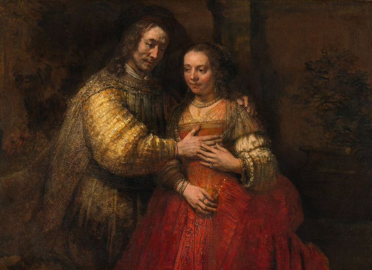  „Izaak i Rebeka (Żydowska narzeczona)”, Rembrandt, ok. 1665–1669; źródło: Rijksmuseum, Amsterdam