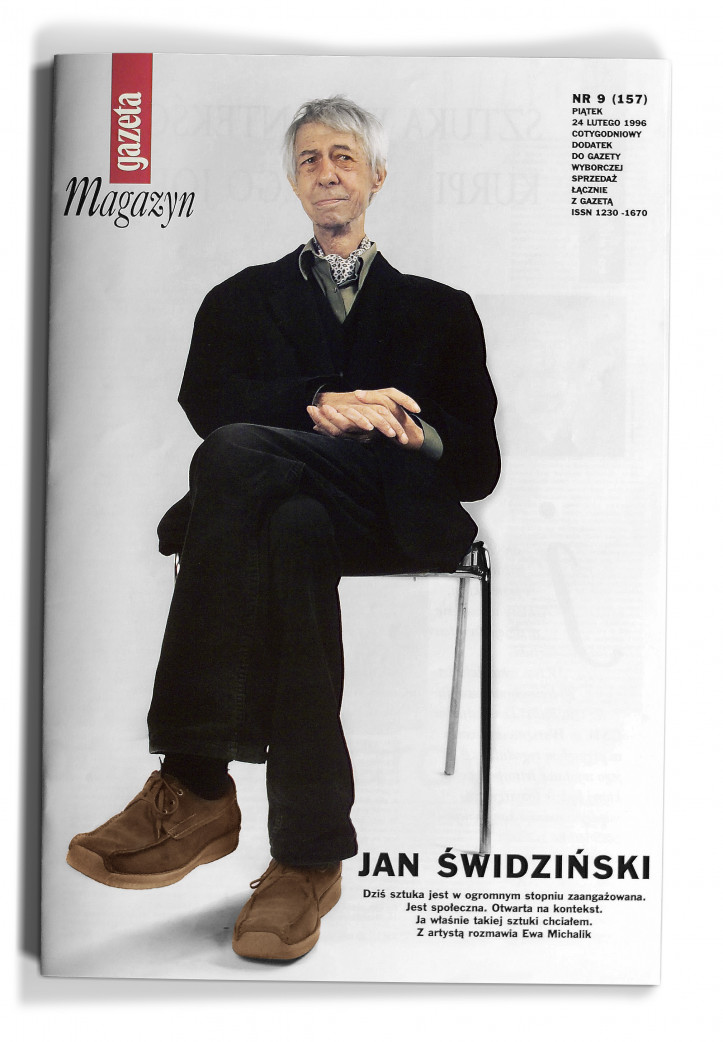 Zbigniew Libera, Jan Świdziński („Magazyn Gazety Wyborczej”), praca z cyklu „Mistrzowie”, 2003 r.; zdjęcie: archiwum Zbigniewa Libery