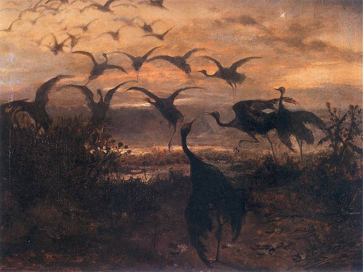 „Odlot żurawi”,  1871 r., Józef Chełmoński