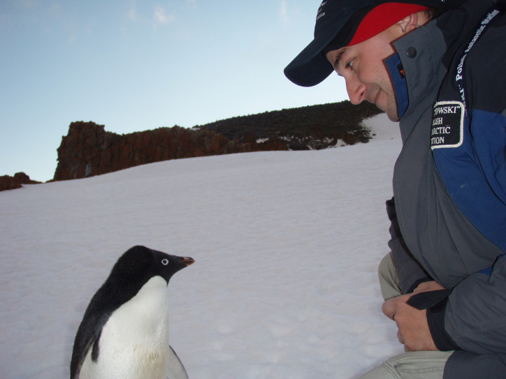 We try to maintain the best possible relations with the locals. Here, we’re enjoying a chat with the curious little Adele, or the Adélie penguin. Photo from private archive