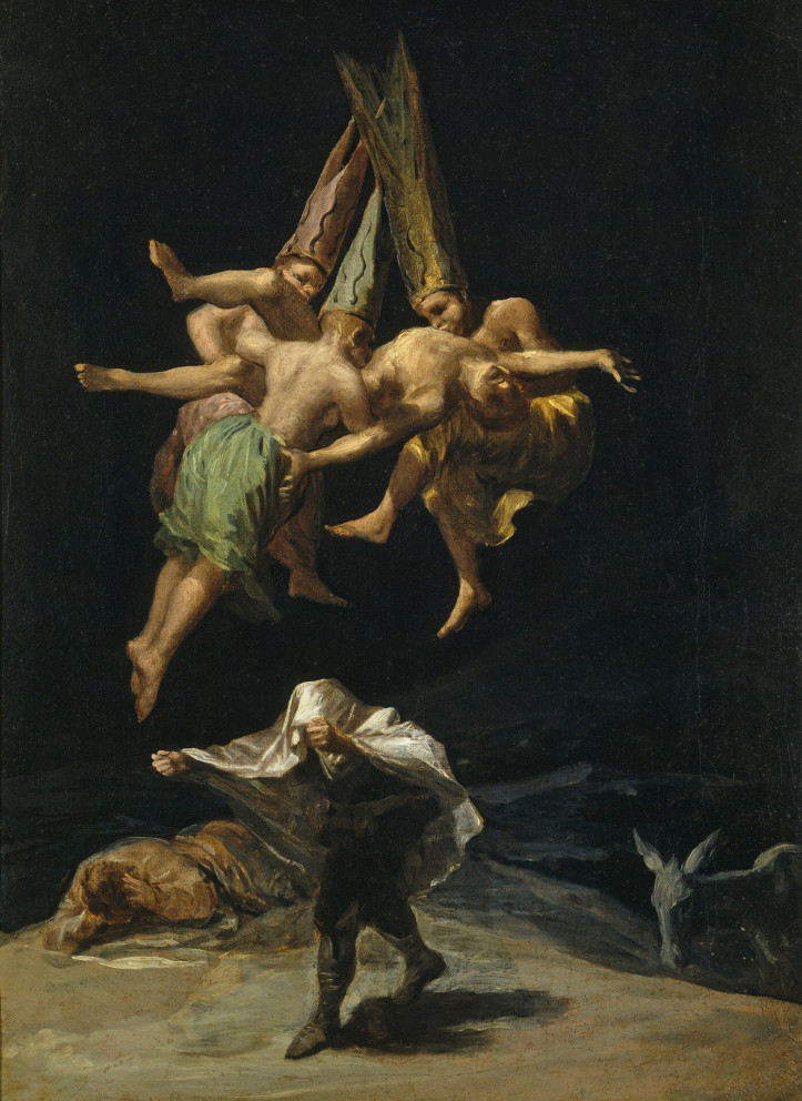 „Lot czarownic”, 1797-98, Francisco de Goya; źródło: Wikimedia Commons