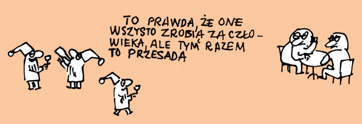 Sławomir Mrożek, Diogenes Verlag AG – rysunek z archiwum, nr 1044–1045/1965 r.