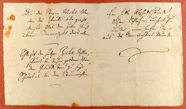 Rękopis „Ody do radości” z autografem, około 1785 r. 