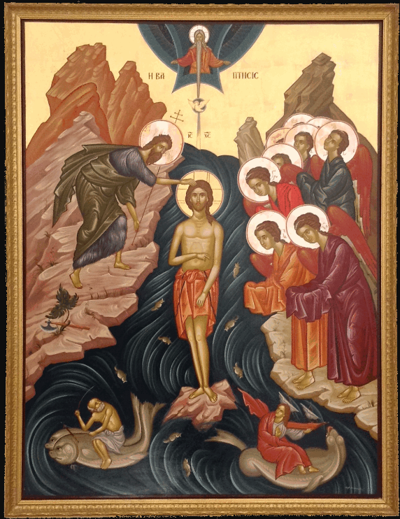 Chrzest Jezusa w Jordanie (ikona bizantyjska)