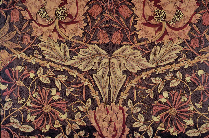 William Morris, „Tkanina z wzorem stylizowanego wiciokrzewu”, 1876 r.